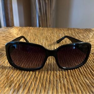 Dana Buchman Black Rectangle Sunglasses - Sleek Designer Frames